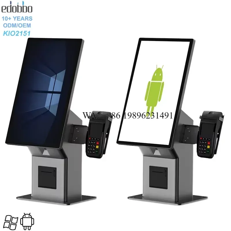 Edobbo 21.5-Inch Indoor POS Self-Service Kiosk Windows/Android/Linux Core I7 16GB RAM 256GB SSD 10-Point Touch SDK