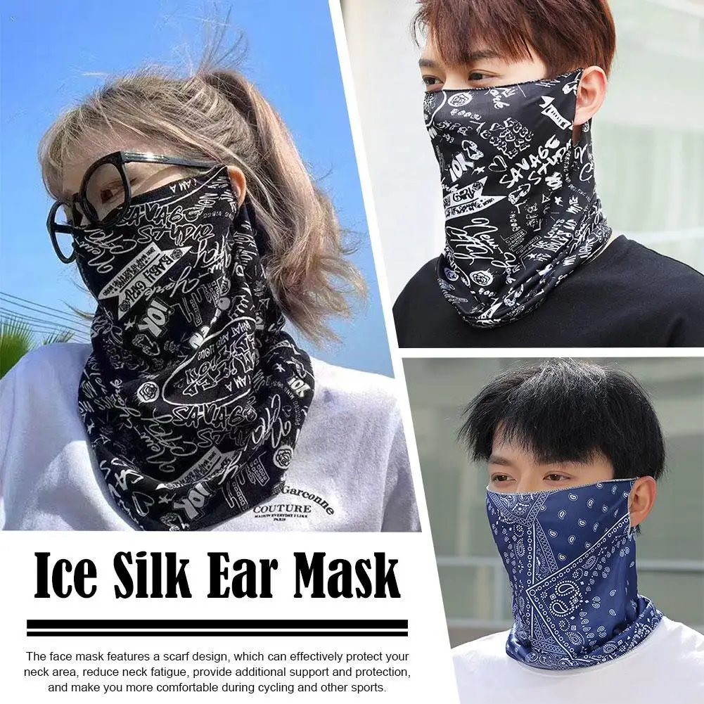 

Fashion Punk Sunscreen Mask For Men Women Summer Face Neck UV Protection Ear Scarf Hip Hop Outdoor Sports Cycling Bandana S K4W7