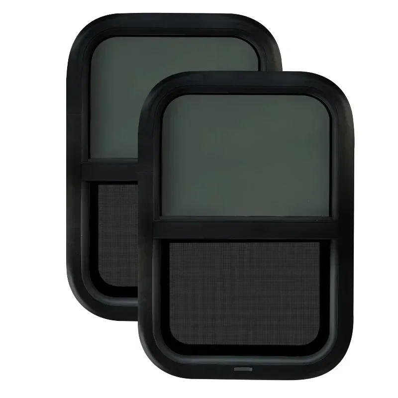 Good Quality Aluminum Alloy Frame Single-Point Lock Caravan Rv Camper Door with Vertical Sliding Window