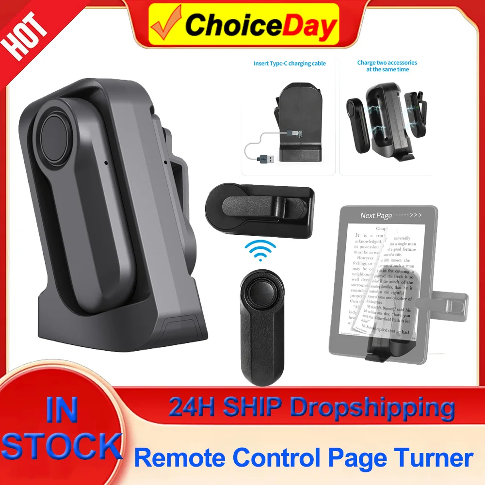 New RF Remote Control Page Turner Page Turner Clicker for Kindle Paperwhite Oasis Kobo EReaders for iPad Tablets Reading Novels