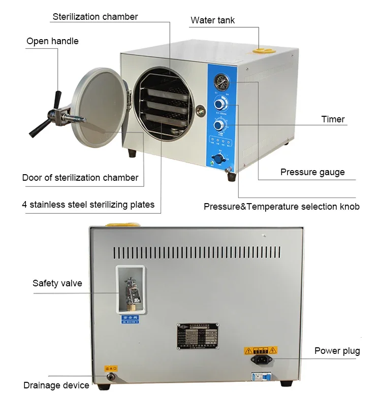 B Sterilizers Autoclaves20l 24l Steam Mini Autoclave Steam Sterilizer Machine Class B Sterilizers Autoclaves