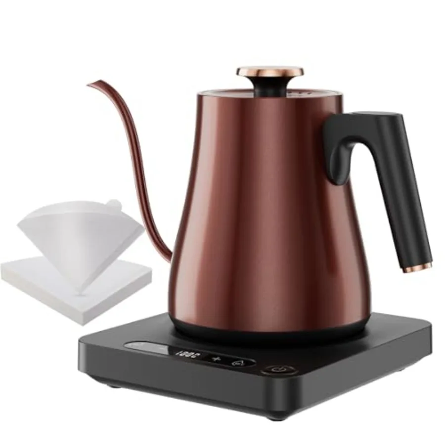 

Smart Gooseneck Electric Kettle 1.0L with Temp Control and Keep Warm, 1000W Rapid Boil In 4 Min, Stainless Steel Kettle for Cof