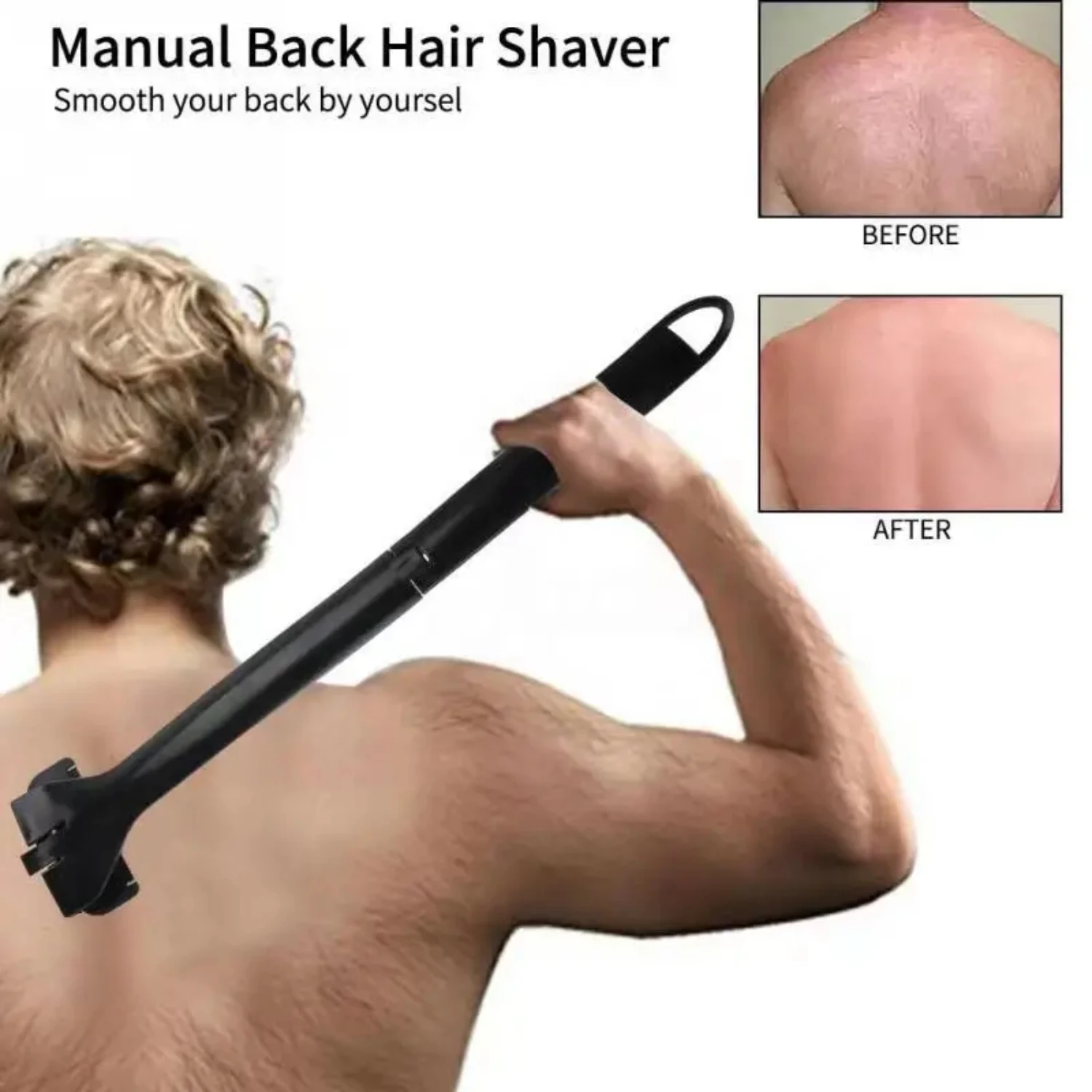 Back Hair Shaver with Long Handle Design - Trimmer for Body Grooming