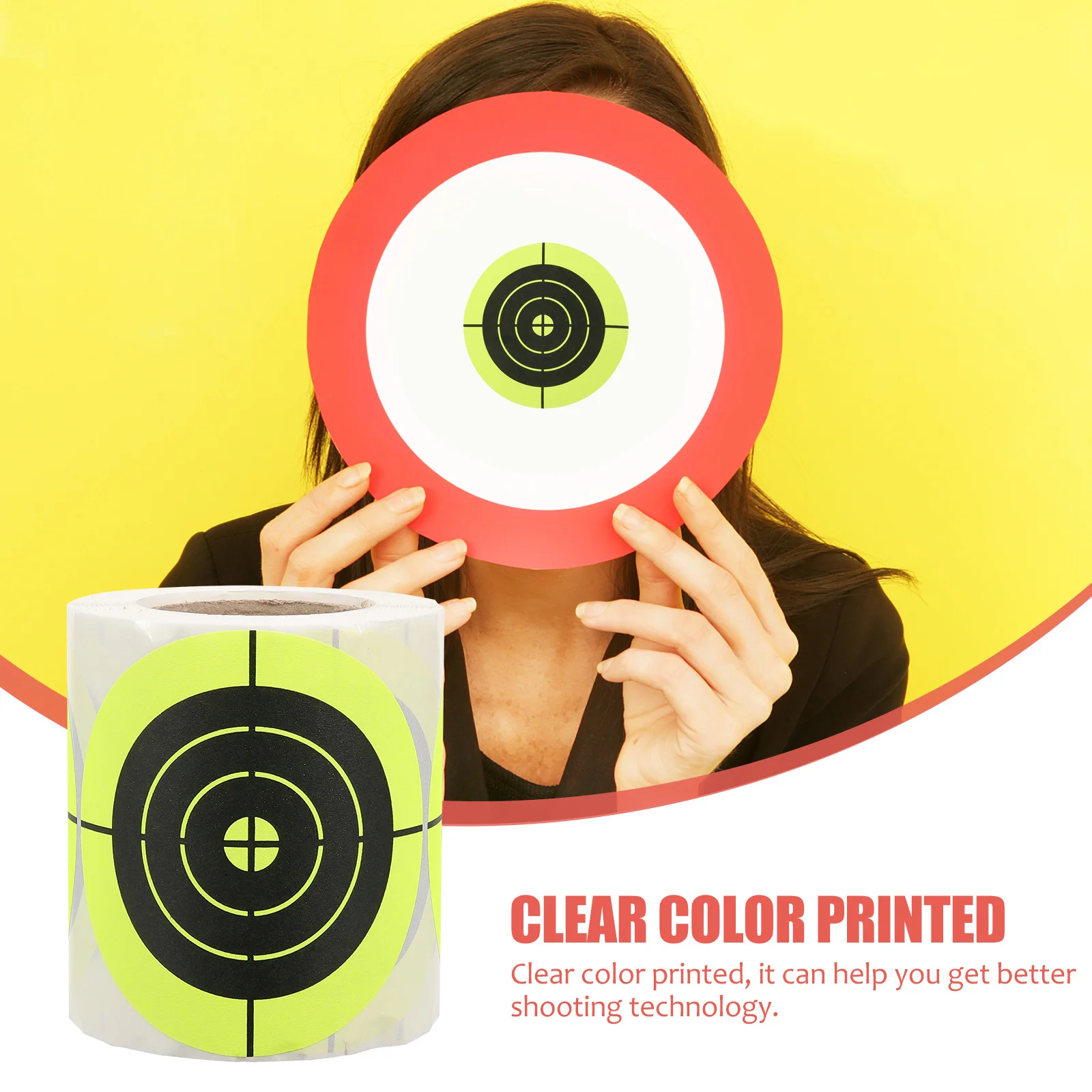 1 Roll Circle Stickers with Fluorescent Design Self-Adhesive Spot Labels for Target Practice Stickers Splatter