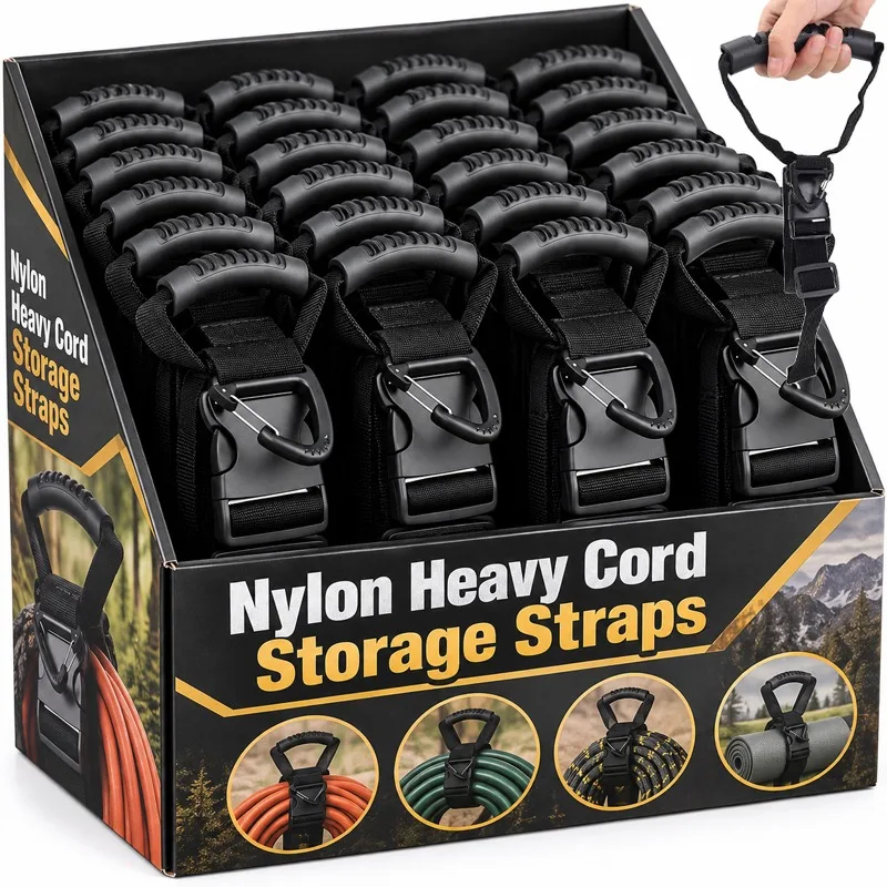 Nylon Heavy Cord Storage Straps Heavy-Duty Hook Cord Organization Holder Multi-functional Wire Management Cables Hoses
