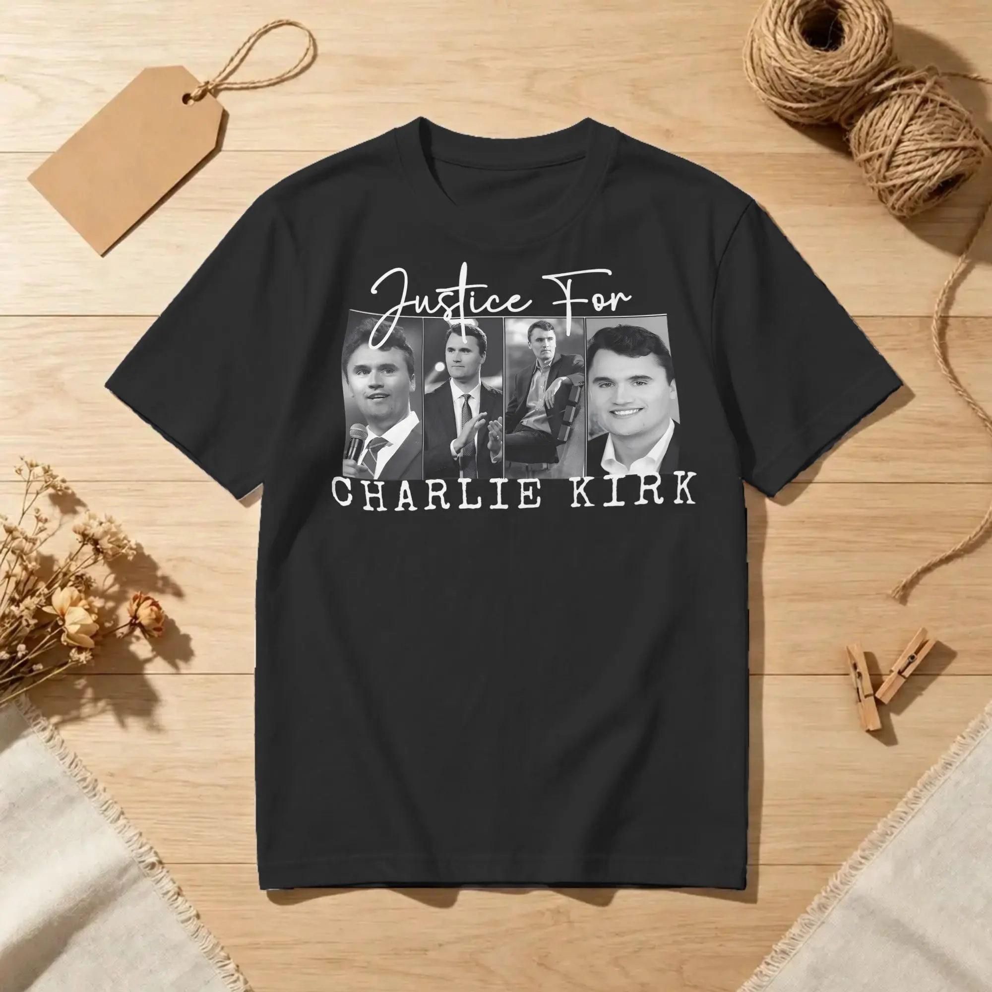 Vintage Pray For Charlie Kirk T-Shirt Men Cotton Short Sleeve  Crewneck Summer Top Tee