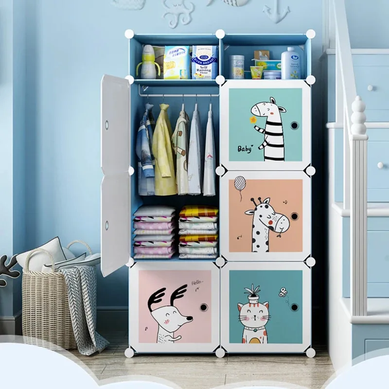 Baby Storage Organizer Wardrobe Dressers Closet Cube Wardrobe Plastic Armarios Para Sala De Estar Bedroom Furniture LQXP