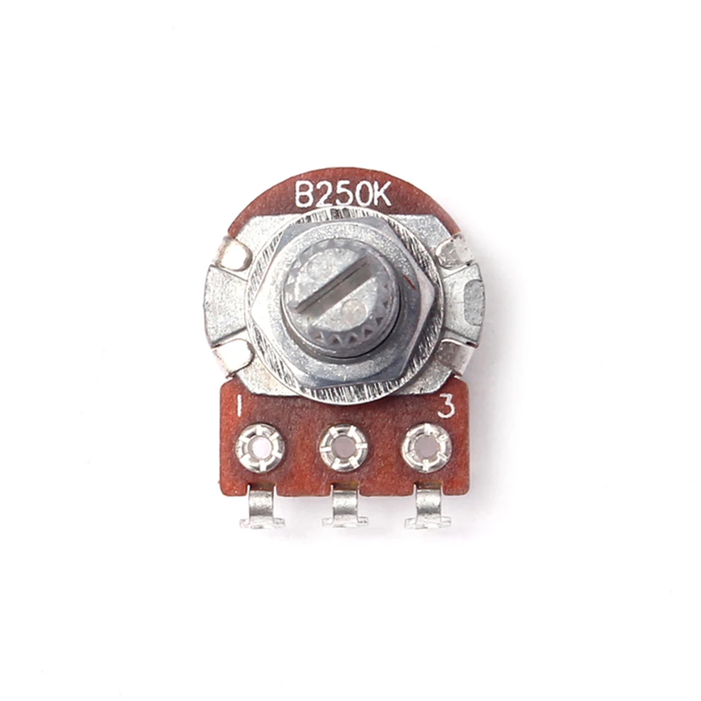 

250K Ohm Audio Potentiometers Guitar Volume Tone Controls Replacement Upgrade Long Knurled Split Shaft B250K Solder Lugs Gp206