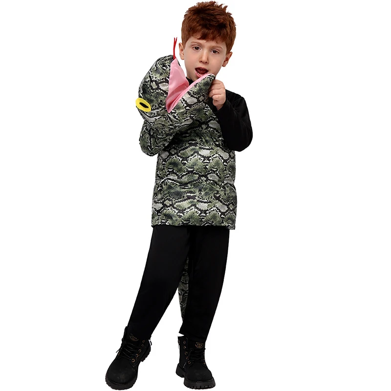 Children Animal Snake Halloween Cosplay Boy Anaconda Kids Costume