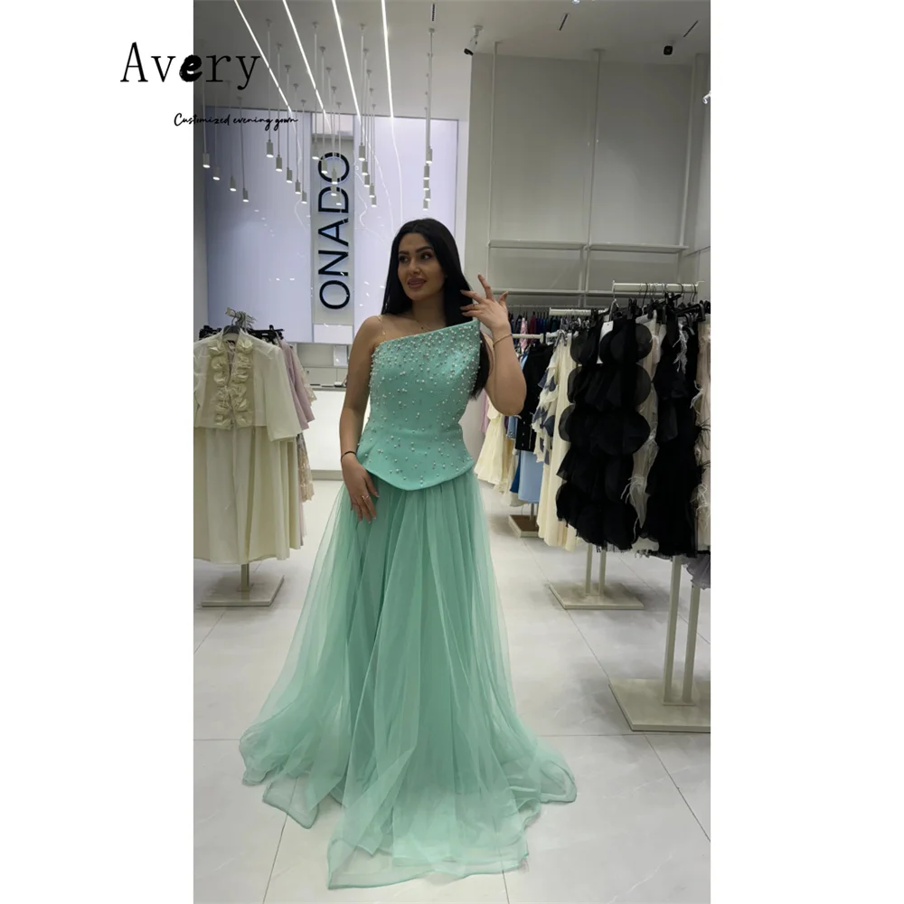 

Элегантное вечернее платье Avery Custom A-line с открытыми плечами, без рукавов, со стразами, для женщин, роскошное, для выпускного вечера 2026