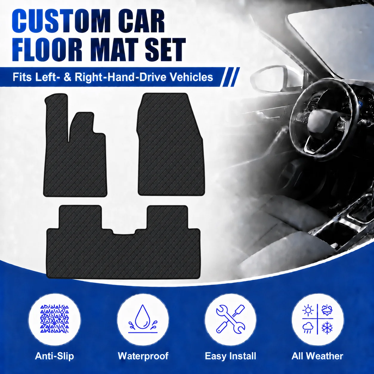 

Customized Car Floor Mats for MG4 EV 2022-Current All-Weather Waterproof Anti-slip Flat Floor Liners Car Interior Accessories