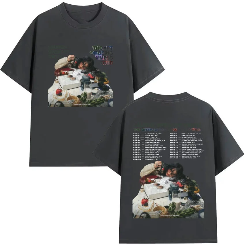 فن كونه فوضى Harajuku 2025 تي شيرت لورين سبنسر سميث نمط الشارع ارتداء تي شيرت القطن موضة تي شيرت الصيف