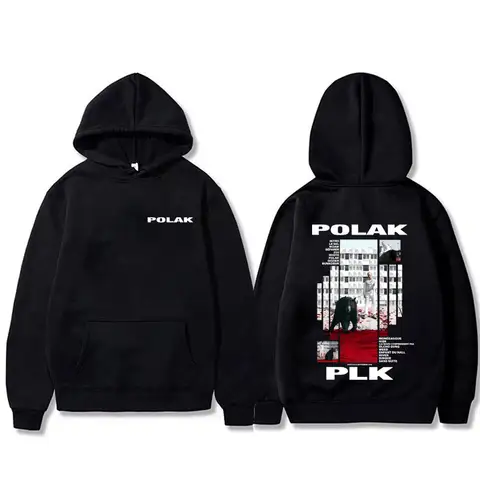 Rapper Plk Polak Grafik Kapüşonlu Sweatshirt Erkek Vintage Günlük Bol Kesim Üst Giyim Erkek Kadın Hip Hop Moda Pop Müzik Kapüşonlu Sweatshirt