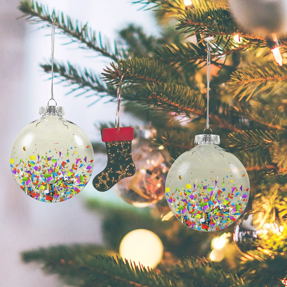 

36Pcs Clear Flat Xmas Tree Ball Ornaments Transparent Hanging Decorations Christmas Tree Xmas Party Decor Supplies