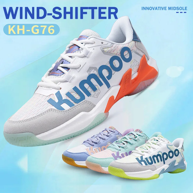 Brand KUMPOO Unisex Professional Anti-slip Badminton Shoes Size 36-45 Breathable Table Tennis Sneakers Sport Boots KH-G76