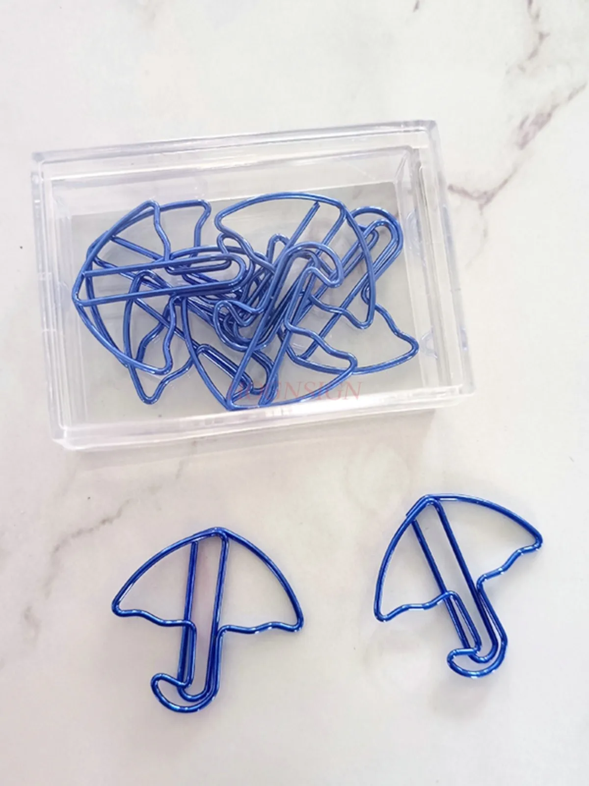 12pcs Umbrella Paper Clips Creative Paper Clips Metal Bookmarks Stationery Supplies Cartoon Paper Clips