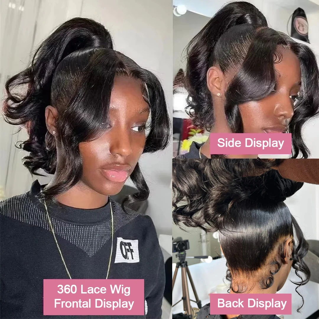 넥소라 인모 360 레이스 인비지 스트랩 블랙 가발 1b 바디 웨이브 가발 프리 플러킹 인모 가발 프리 플러킹 브라질리언 헤어 가발