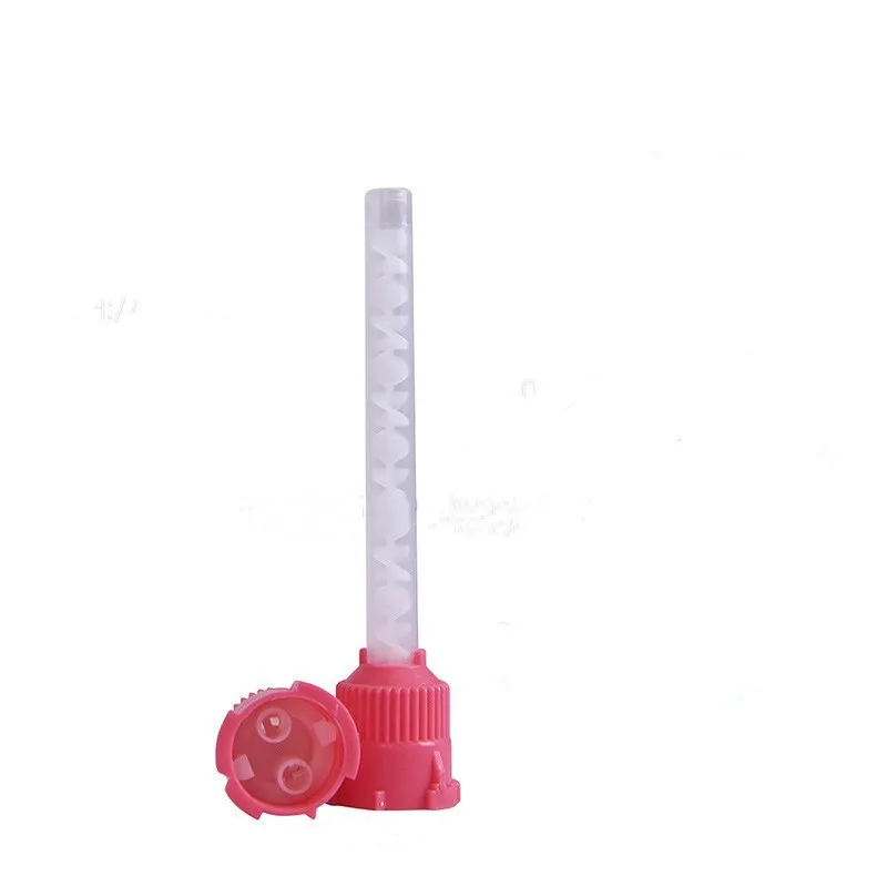 50Pcs Dental Materialien Mischen Tipps Einweg Silikon Gummi Abdruck Dental Mischen Kopf 1:1 10:1 Statische AB Kleber Mischen Rohr – Detail 7