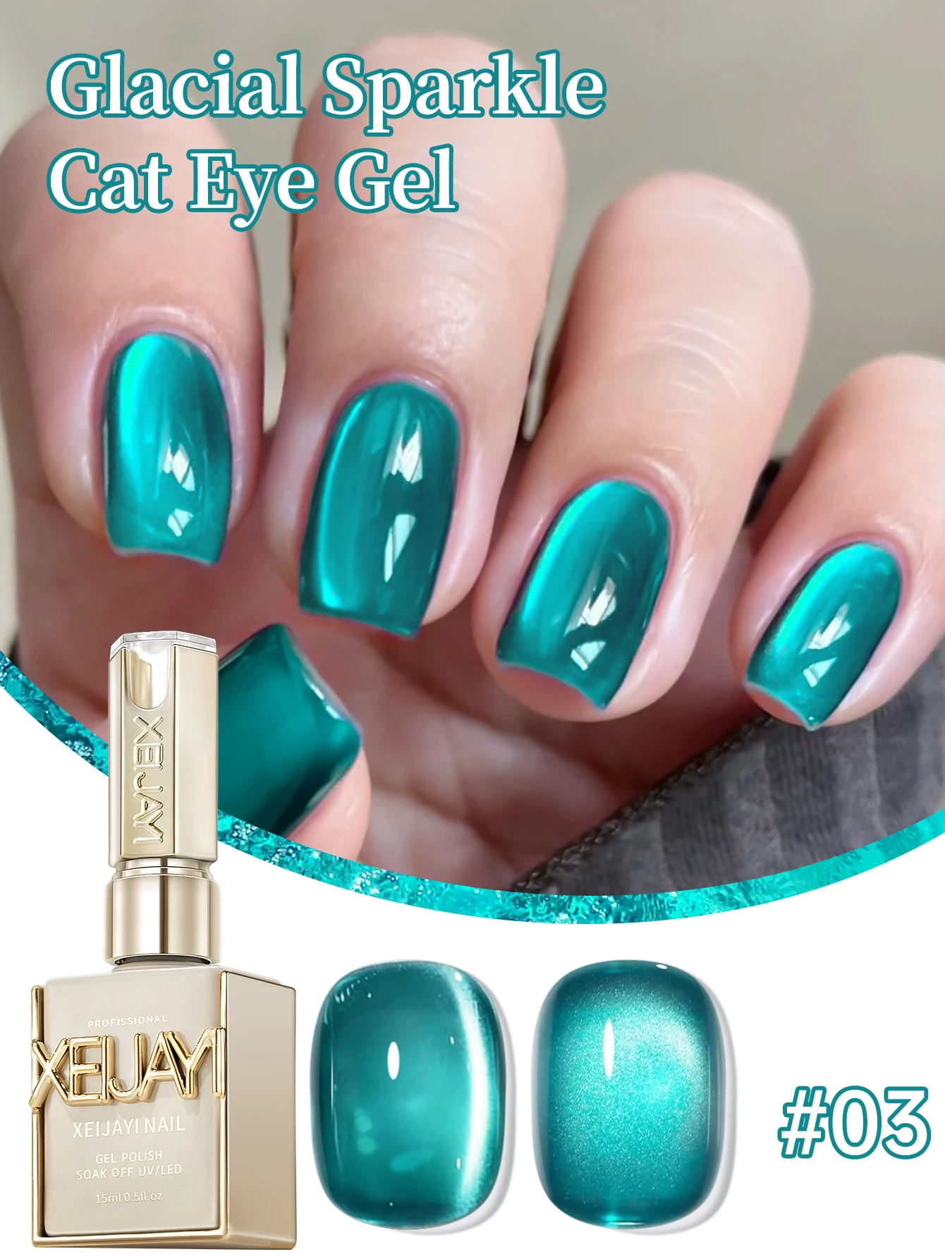 XEIJAYI 1pc 15ML Blue cat eye Nail Gel polish Semi Permanent Nail Art Soaking UV LED Nail Salon DIY Nail Salon Gel For Women