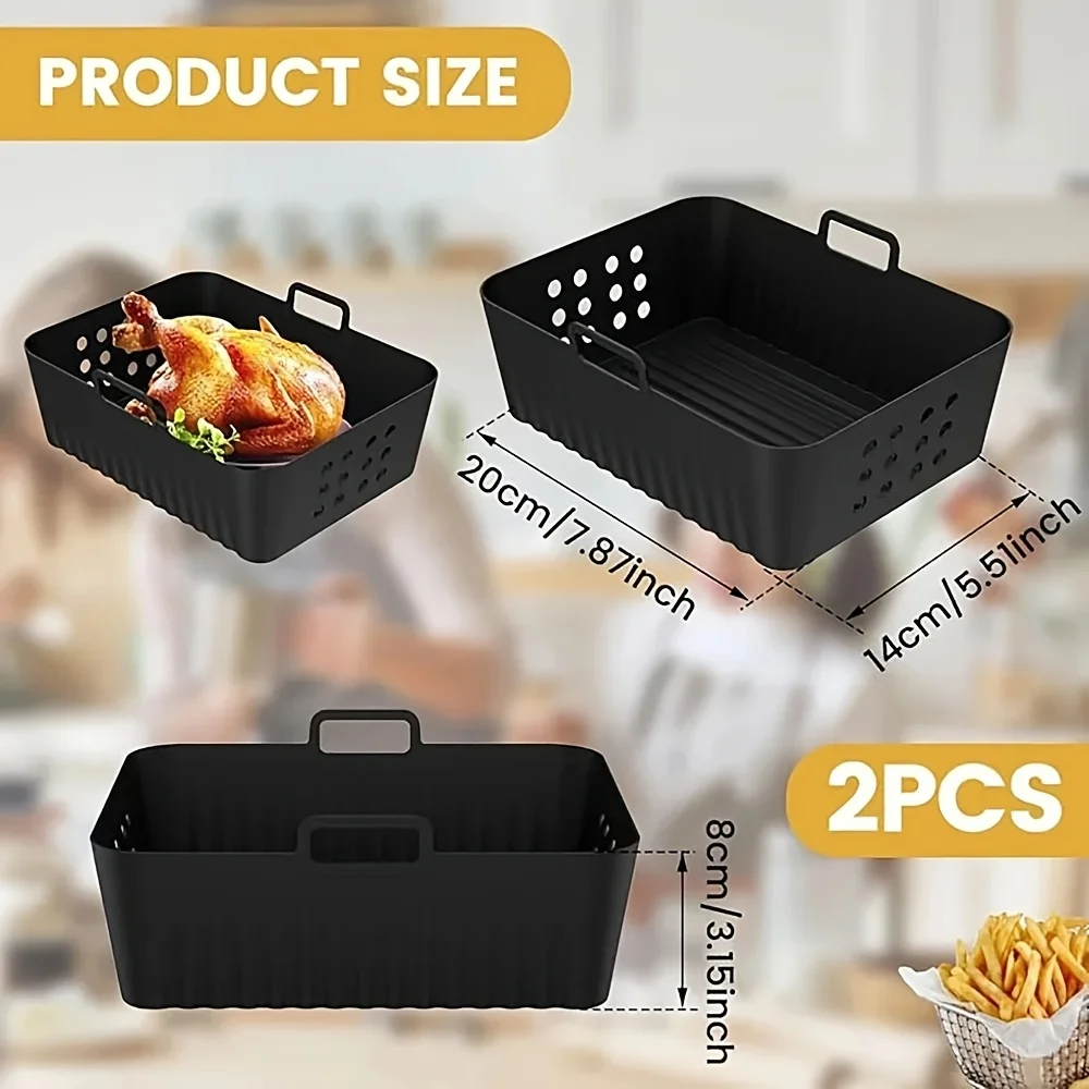 Air Fryer Silicone Liners for Ninja SL400 SL401 Double Stack XL Basket Reusable Air Fryer Baking Tray Airfryer Accessories