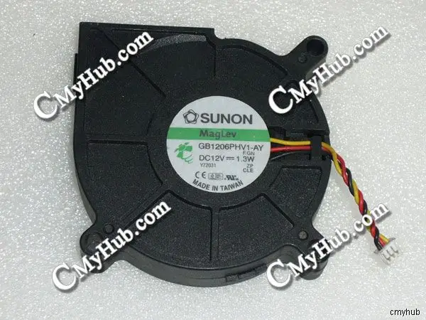 สำหรับ Sunon GB1206PHV1 Ay f.gn DC12V 1.3W 6015 6cm 60mm 60x60x15mm 3Pin พัดลมทำความเย็นโปรเจคเตอร์3สาย GB1206PHV1-AY Ay f.gn