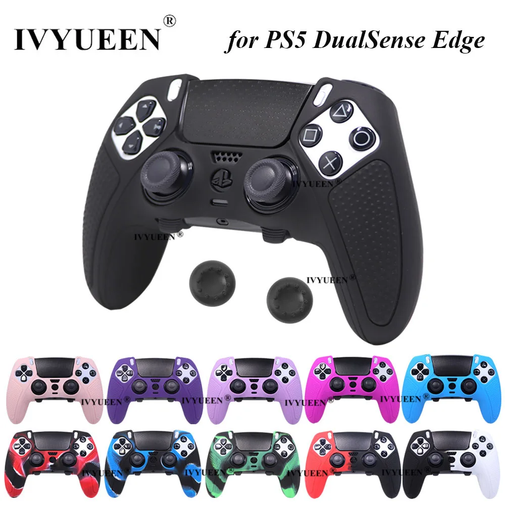 IVYUEEN Anti-Slip Protective Skin for PlayStation 5 PS5 DualSense Edge Wireless Controller Soft Rubber Silicone Case Grip Cover