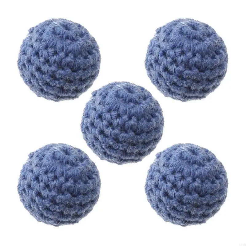 

Y88D 5pcs Crochet Beads 16 мм для создания подвесной подвесной для Coolard Clip Clip Lanyard