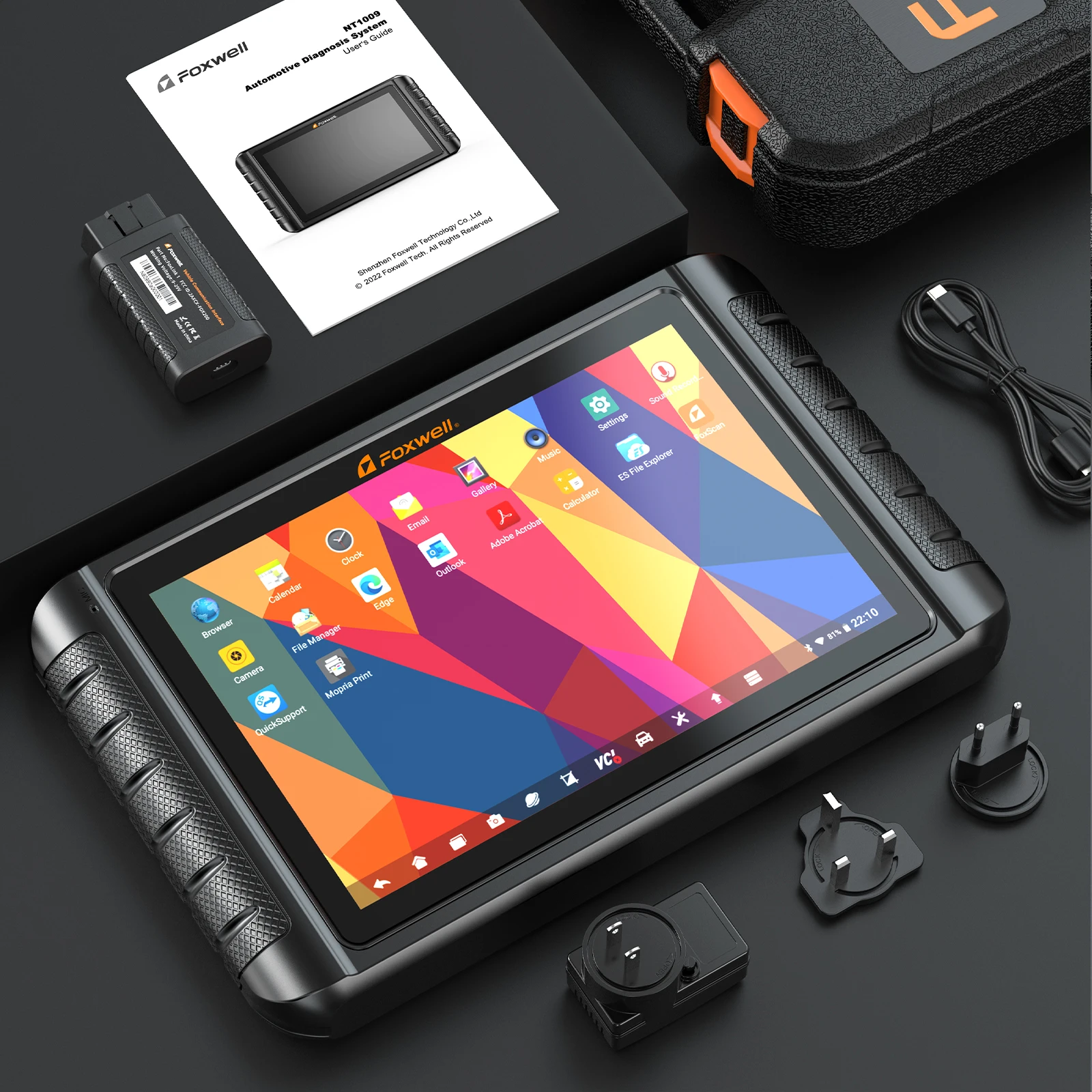 Foxwell Nt1009 Obd2 Bluetooth Bi-Directionele Scanner Tool Ecu Codering 30 + Reset Fca Autoauth Kan Alle Systeemdiagnostische Tools Hebben