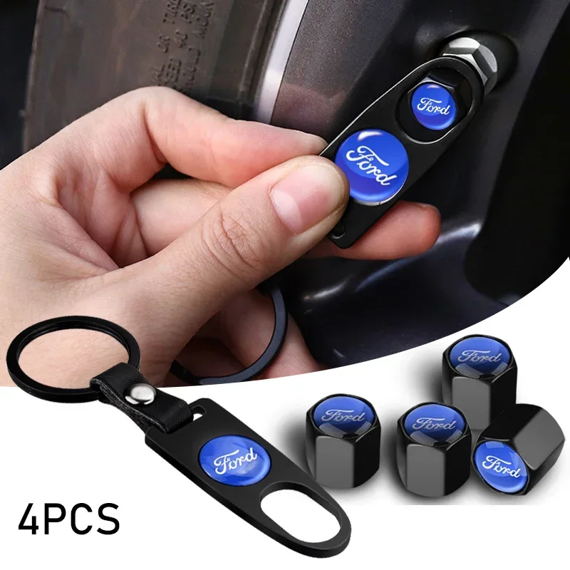 Car Tire Valve Cap Tyre Air Stems Caps Dustproof Cover For Ford Mustang Raptor Fiesta Focus 2 3 4 Mondeo Ecosport Kuga Fusion