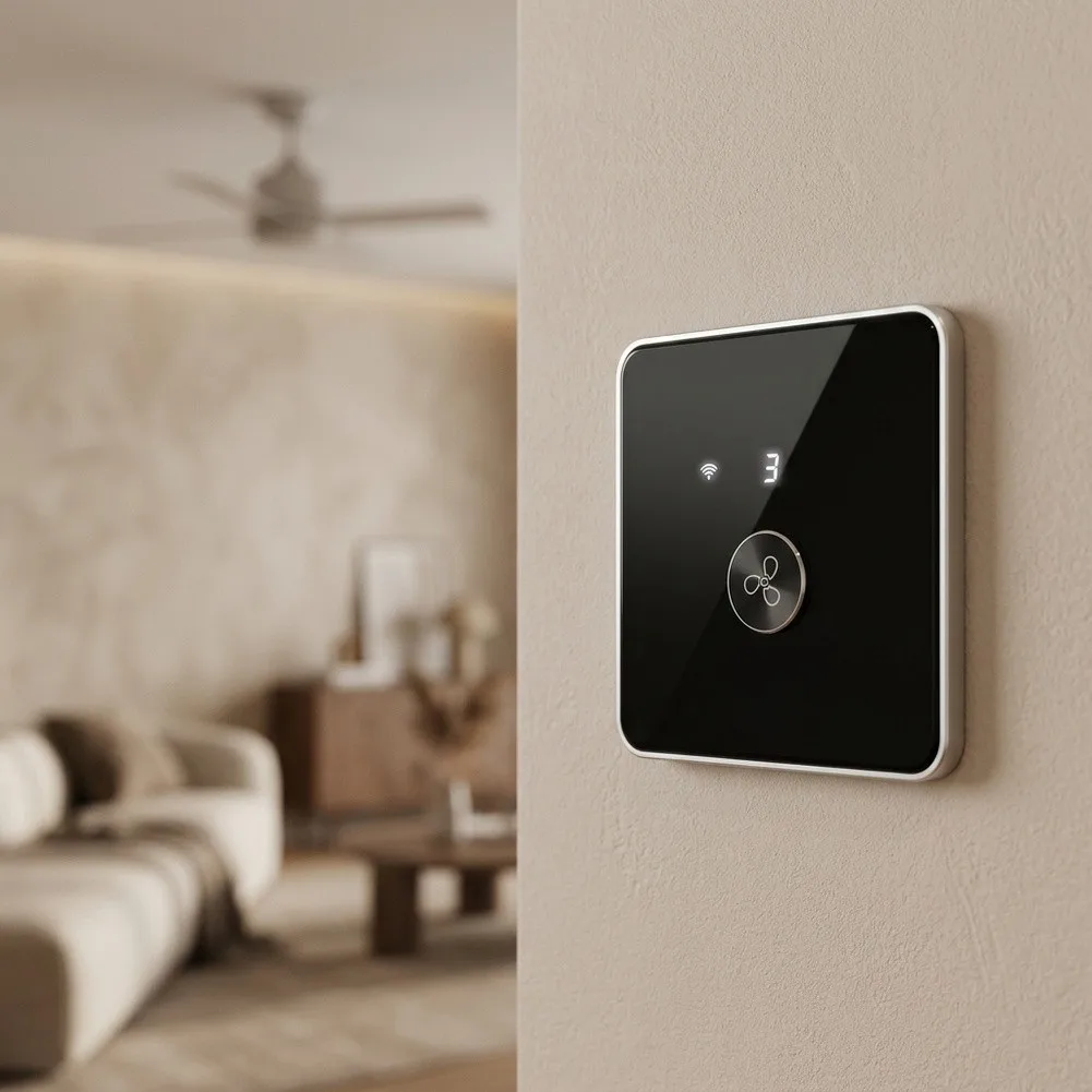 WiFi Smart Rotary Fan Switch 5 Speeds Control For-Voice Control For Alexa 2.4G WiFi Timers Schedule Fan Controller