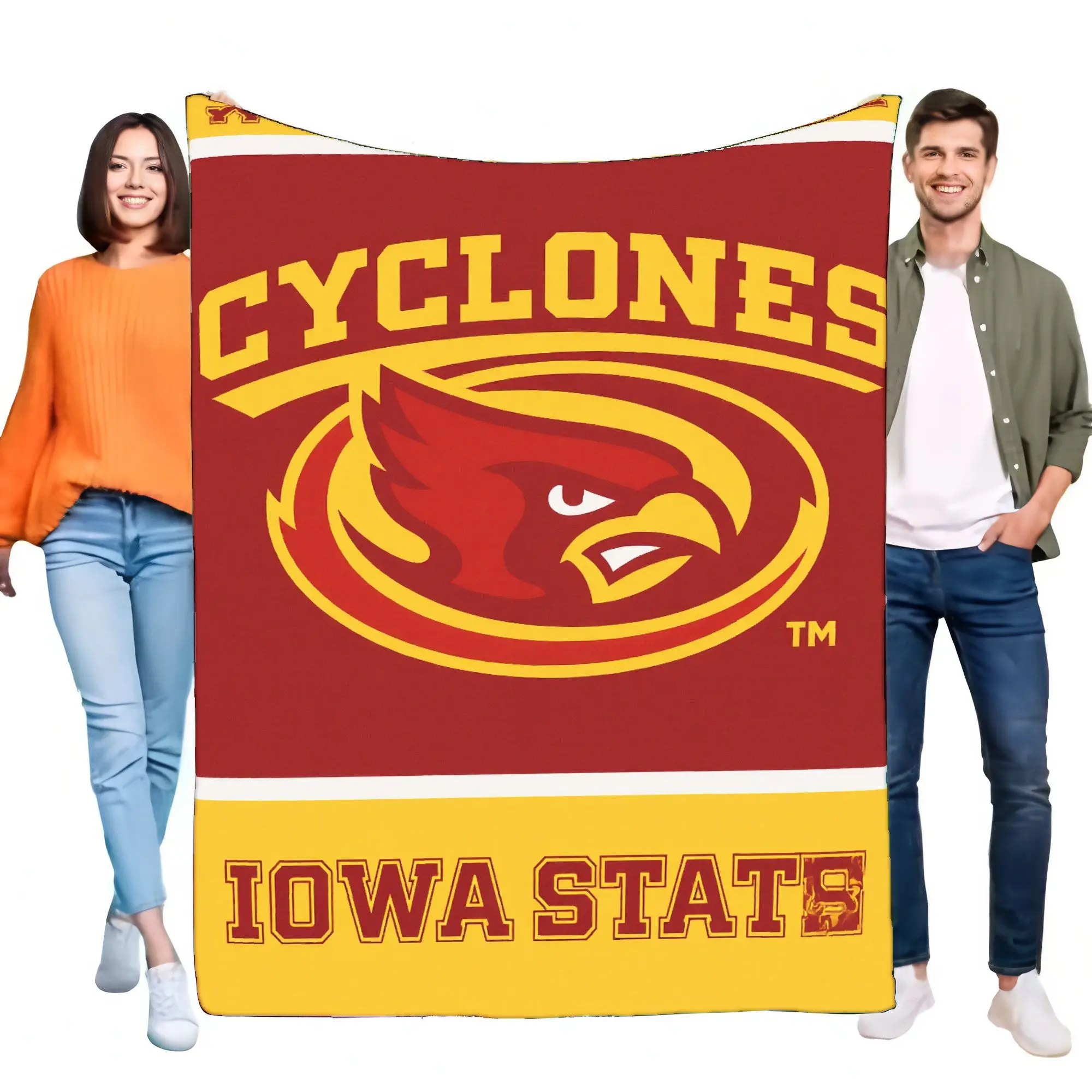 Iowa State Cyclones Fleecedecke, weicher, gemütlicher Überwurf für Bett oder Sofa, perfekt für Fans, leichtes Teamspirit-Geschenk