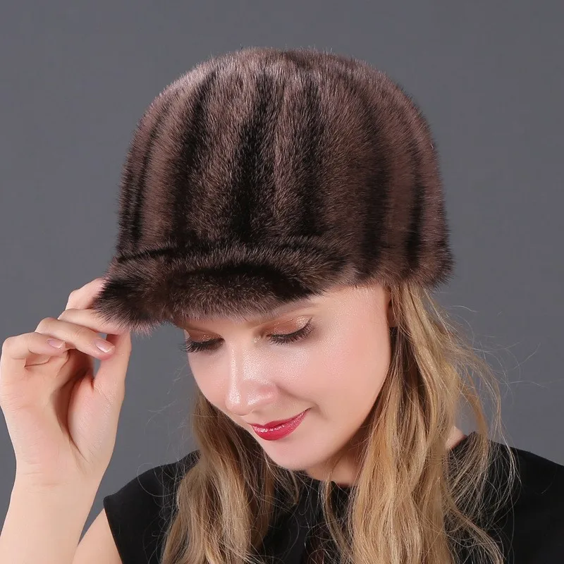 

New style hats fur women's warm baseball knight