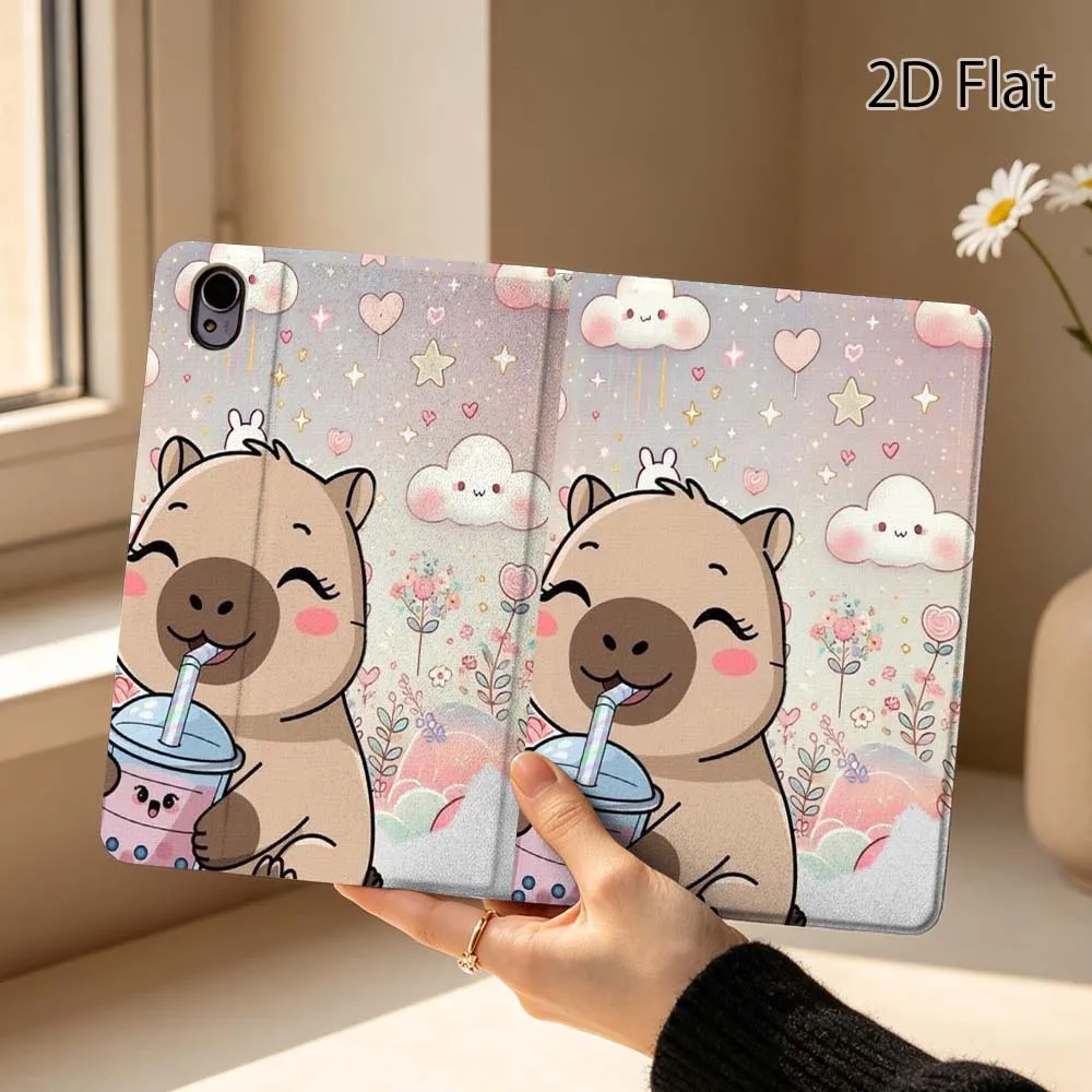 Cartoon Capybara Bubble Tea For Lenovo Xiaoxin Pad Pro Tab P12 P11 11 11.2 11.5 10.6 inch K10 M10 Plus Tablet Case Soft