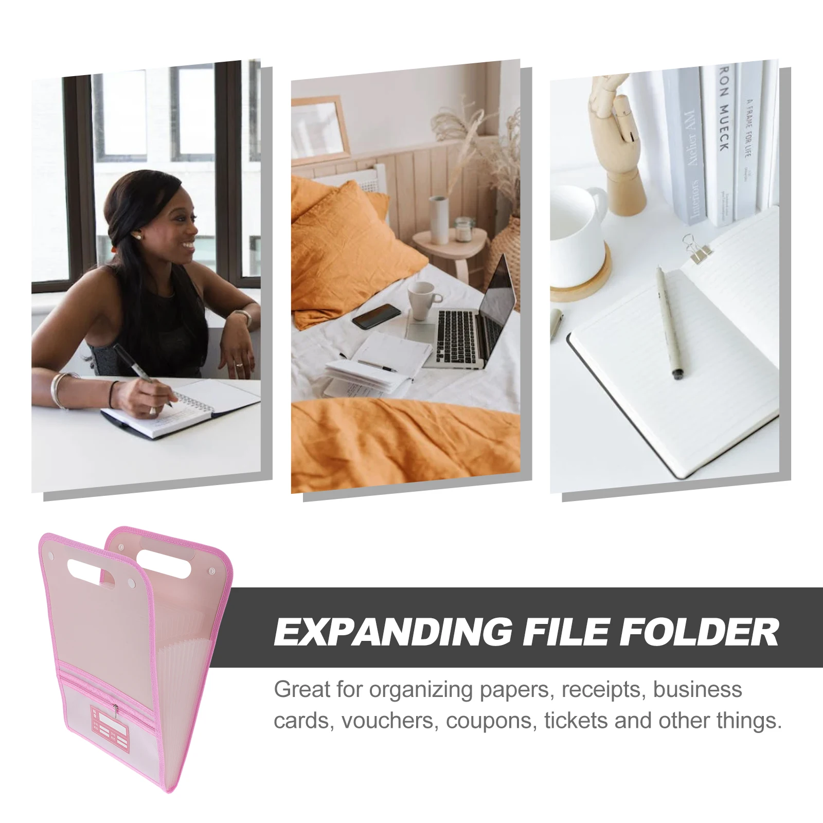 

Organizer Test Paper Folder Plastic High Capacity Expandable with Dividers School