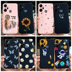 For Infinix Smart 6 Plus (India) Phone Case Beautiful Girl Sunflower Daisy Pattern Soft Silicone Cases For Smart 6Plus X6823C