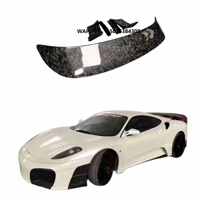 

Tuning Spoiler Body Parts Glossy Carbon Fiber Rear Ducktail Spoiler Wing for F430 Convertion Kit ASI Style Tail Spoilers