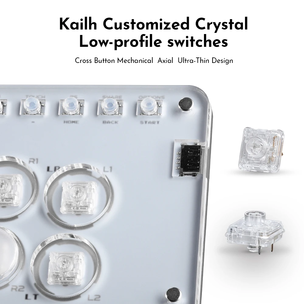 Haute42 Crystal Arcade Joystick Hitbox Leverless Controller Controle Arcade For PC/Ps4 /PS5/Switch Fighting stick Controller