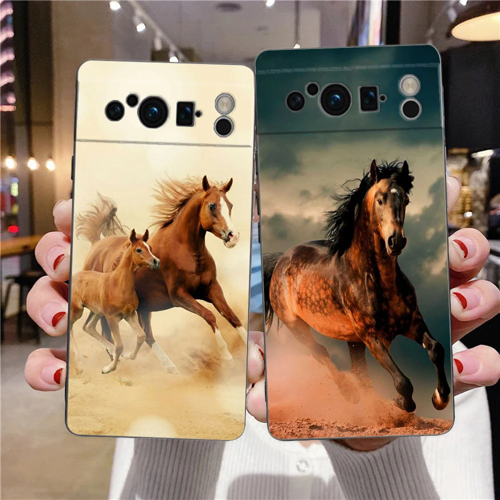 

Running Horse Animal Phone Case Cover for Google Pixel 8 7 6 7A 6A Pro 5G Shockproof Silicone Soft 8 Pro 5G Shell Fundas Coque