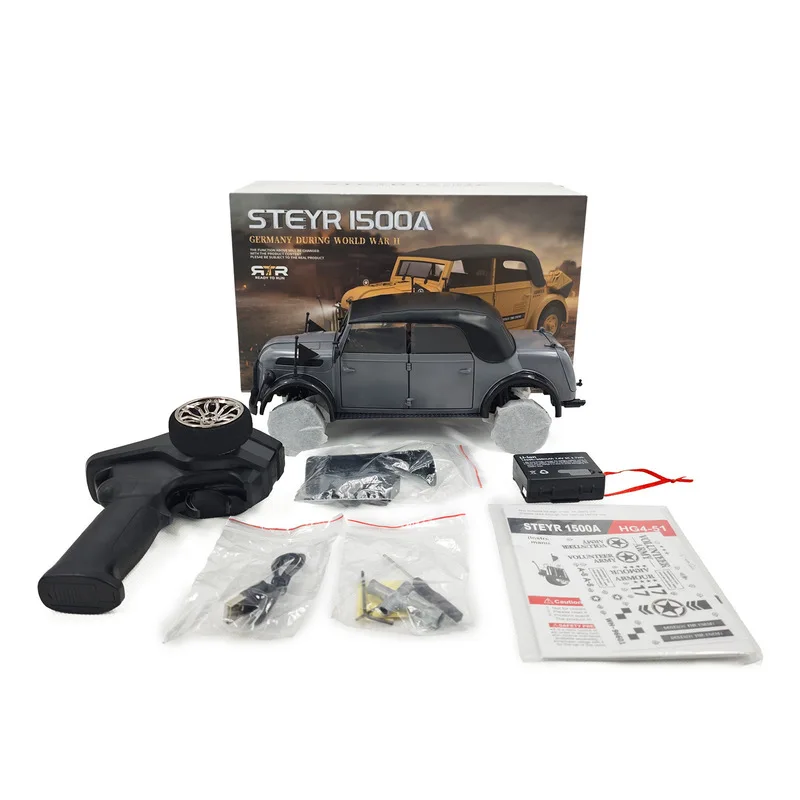 Kubing Ke German Command Vehicle Remote Control Car with Sound Light Climbing Function Military Model Toy Simulation Smoke gifts