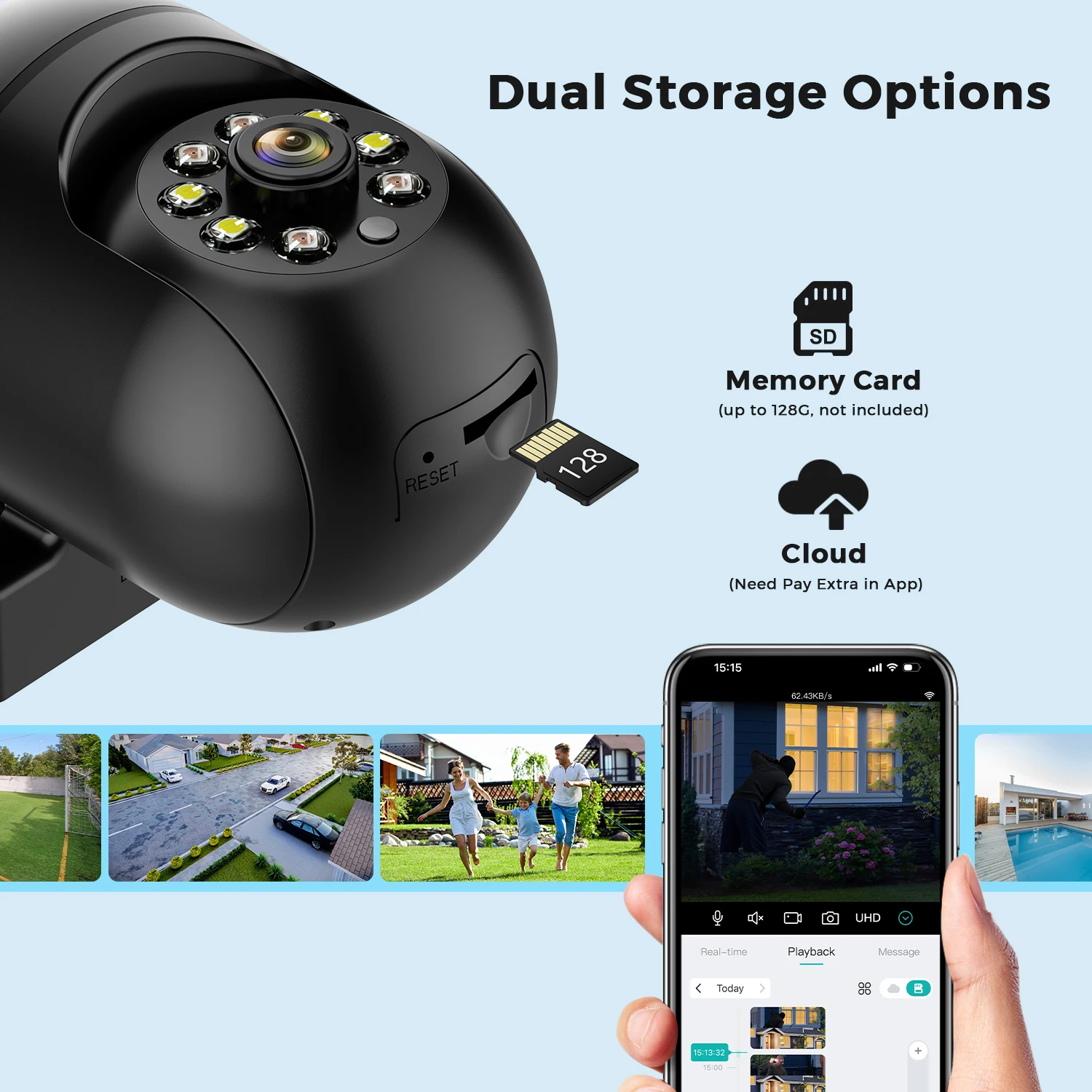 2pcs-Pack iCSee 5MP Mini PTZ WiFi IP Camera with AI Human Detection Color Night Vision for Outdoor Video Surveillance 4MP 2MP