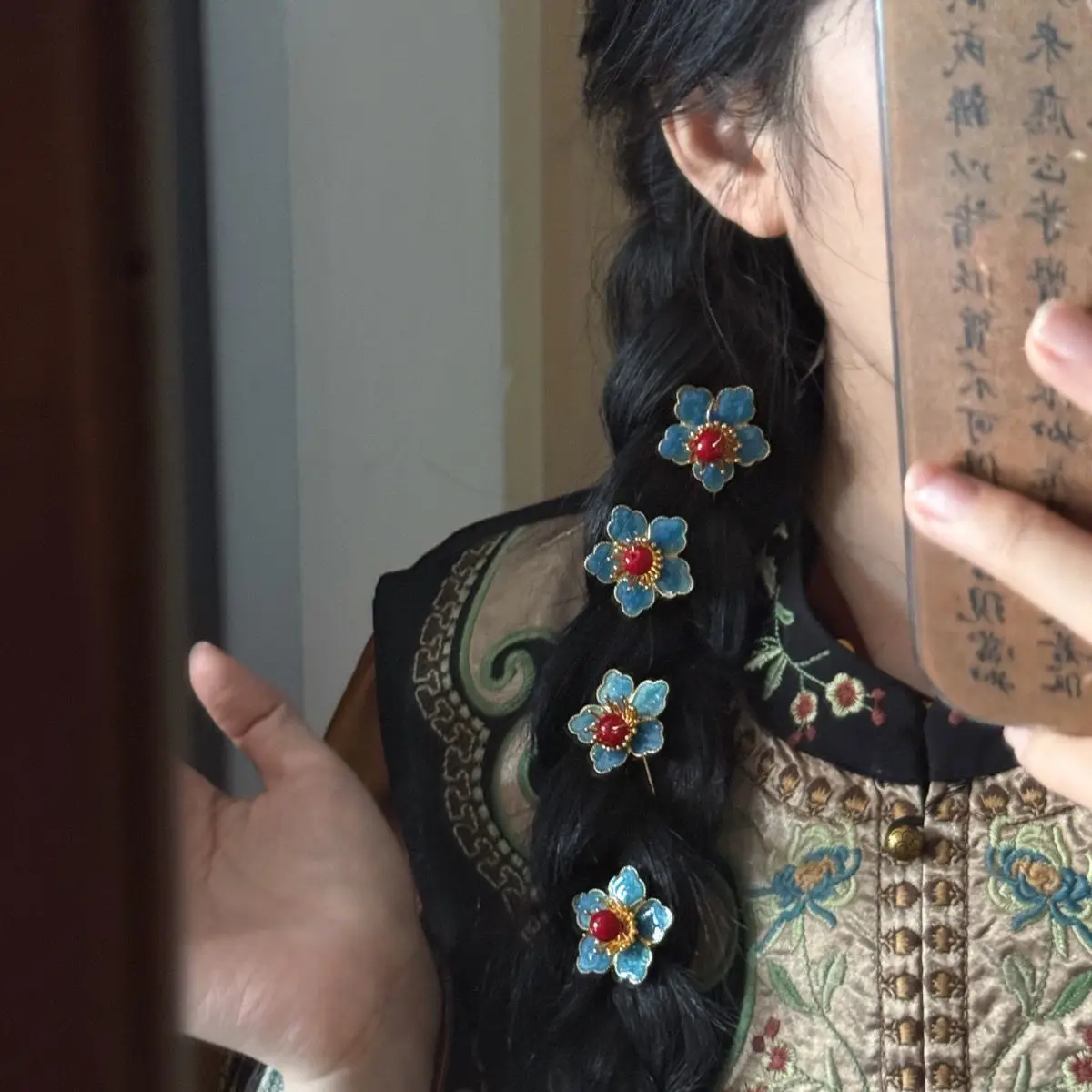 New Chinese-Style Ethnic Vintage Antique Exquisite Floral Elegant Small Flower Hairpin Hair Accessory image 3