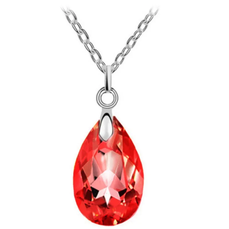 water tear dropshipping Transparent pure quality Crystal Pendant Necklace charm summer party fashion jewelry Lover birthday gift