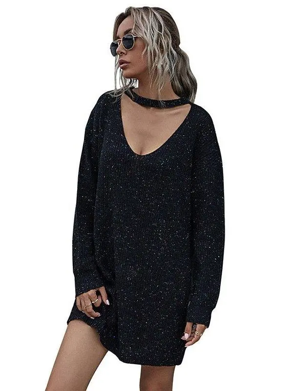 Csa Retro Boting de punto para mujer, suéter, falda, estilo urbano, aodón orgánico, manga larga, cuello en V, ajuste reg...