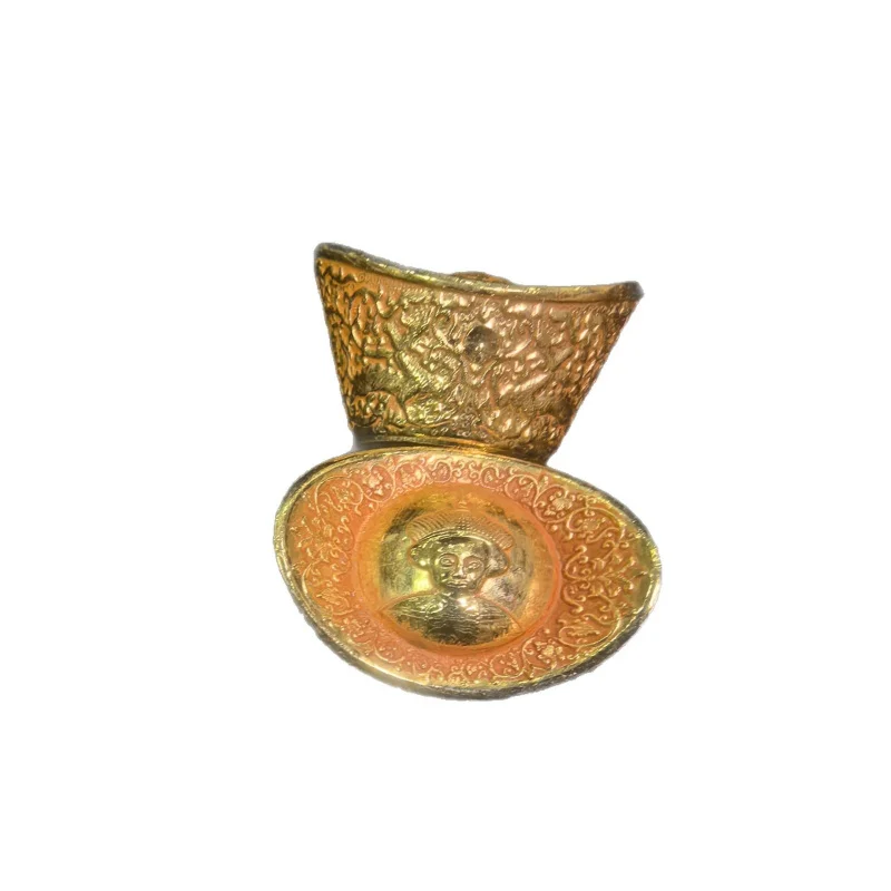 Antique Collection Gilt Ornament, Alloy Gold Ingot Decoration, Craft for Film and Television