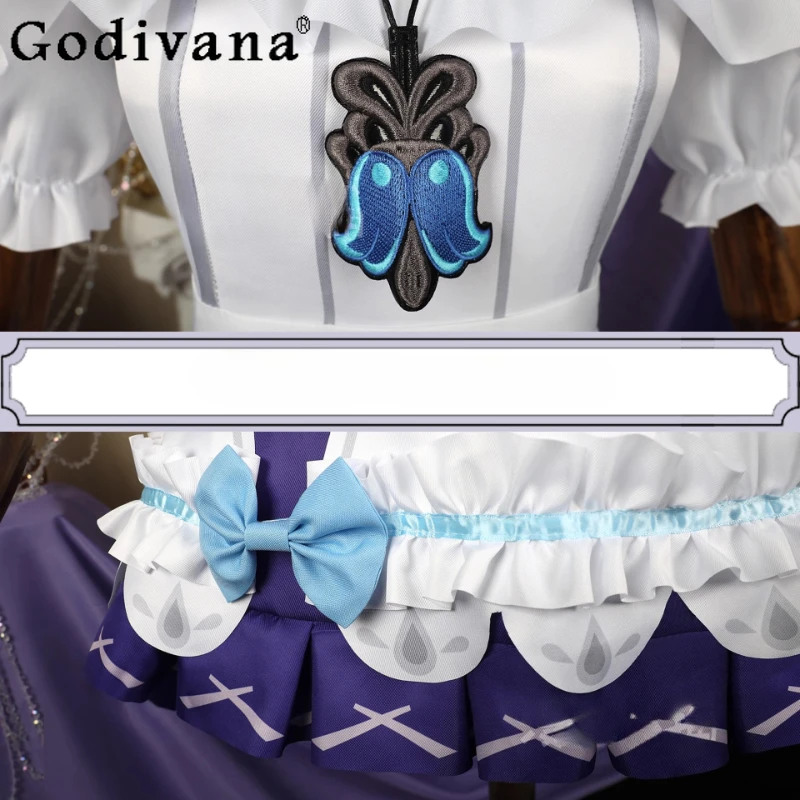 Letnia odzież damska Cos Krótki rękaw Street Cosplay Sukienka pokojówki Damska dwuwymiarowa gra Anime Krótka sukienka