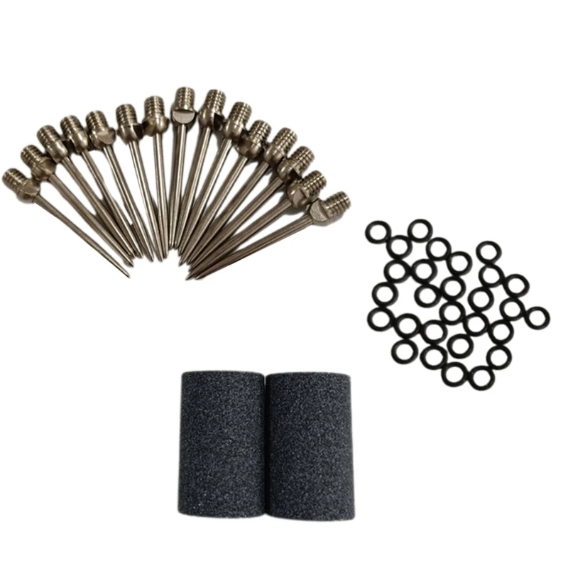 15Pcs Metal Darts Tip Replaceable Darts Coppers Tip with Rubber Rings & Grinding Stone 2BA Thread Darts Needle Accessories R66E