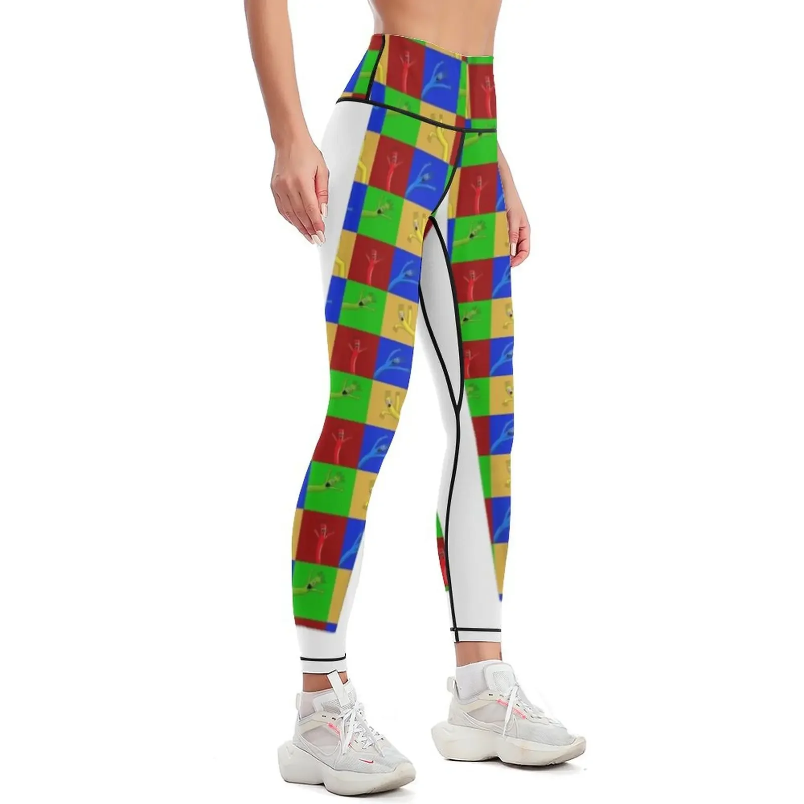 Wacky Waving Inflatable Arm Flailing Tube Man Pop Art Portrait Leggings Women's pants Women's gym sport pants Womens Leggings