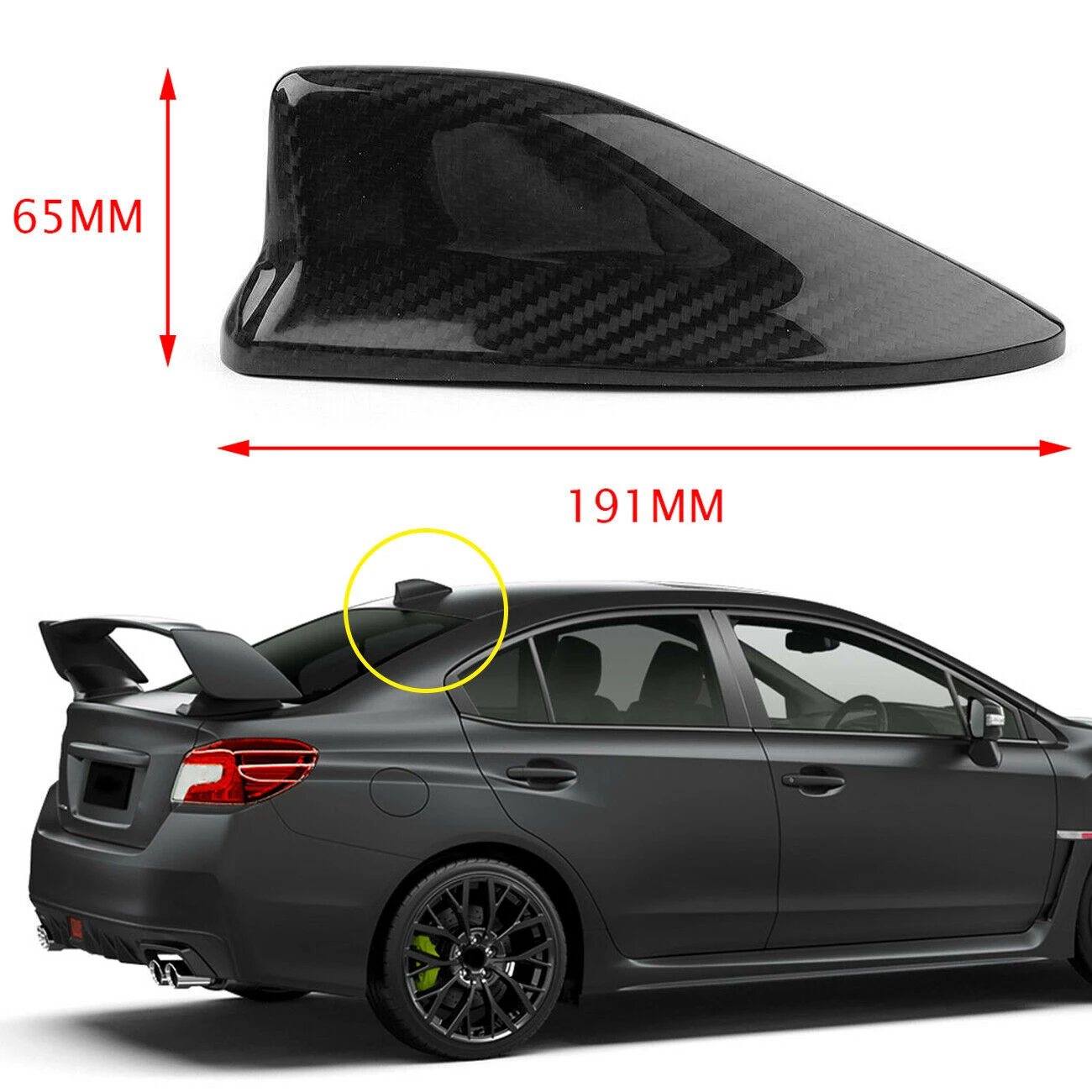 Real Carbon Fiber Car Roof Fin Antenna Trim Cover for BRZ 86 2014-2019