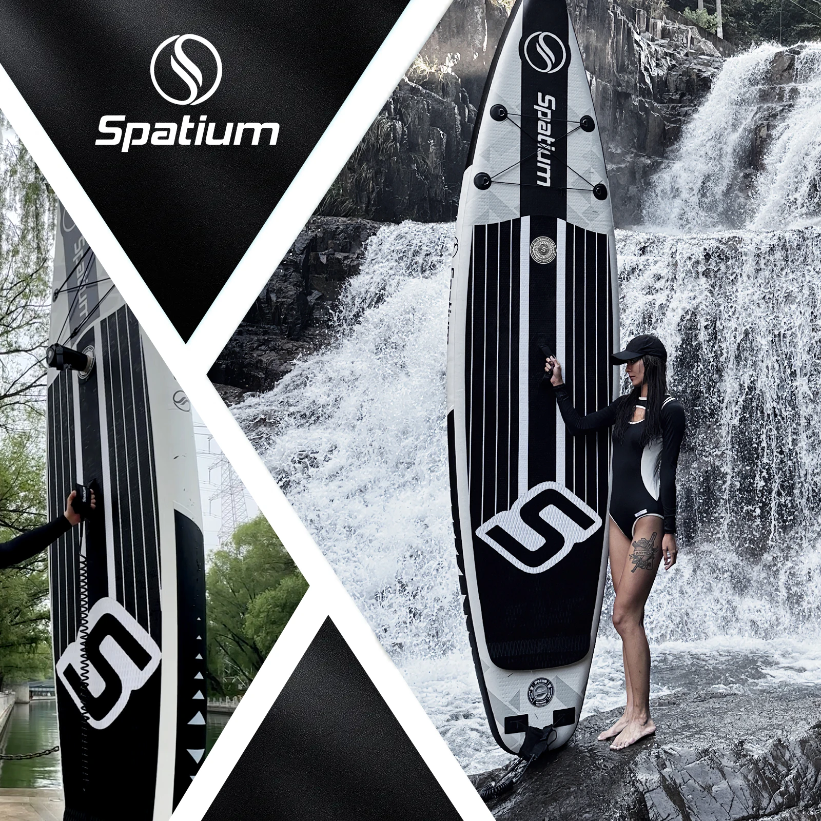 Spatium Touring Paddle Board Inflatable Stand Up Paddle Board ลื่น Surf Board กีฬาทางน้ํา Kayak Surf ชุดปั๊มกระเป๋าเป้สะพายหลัง