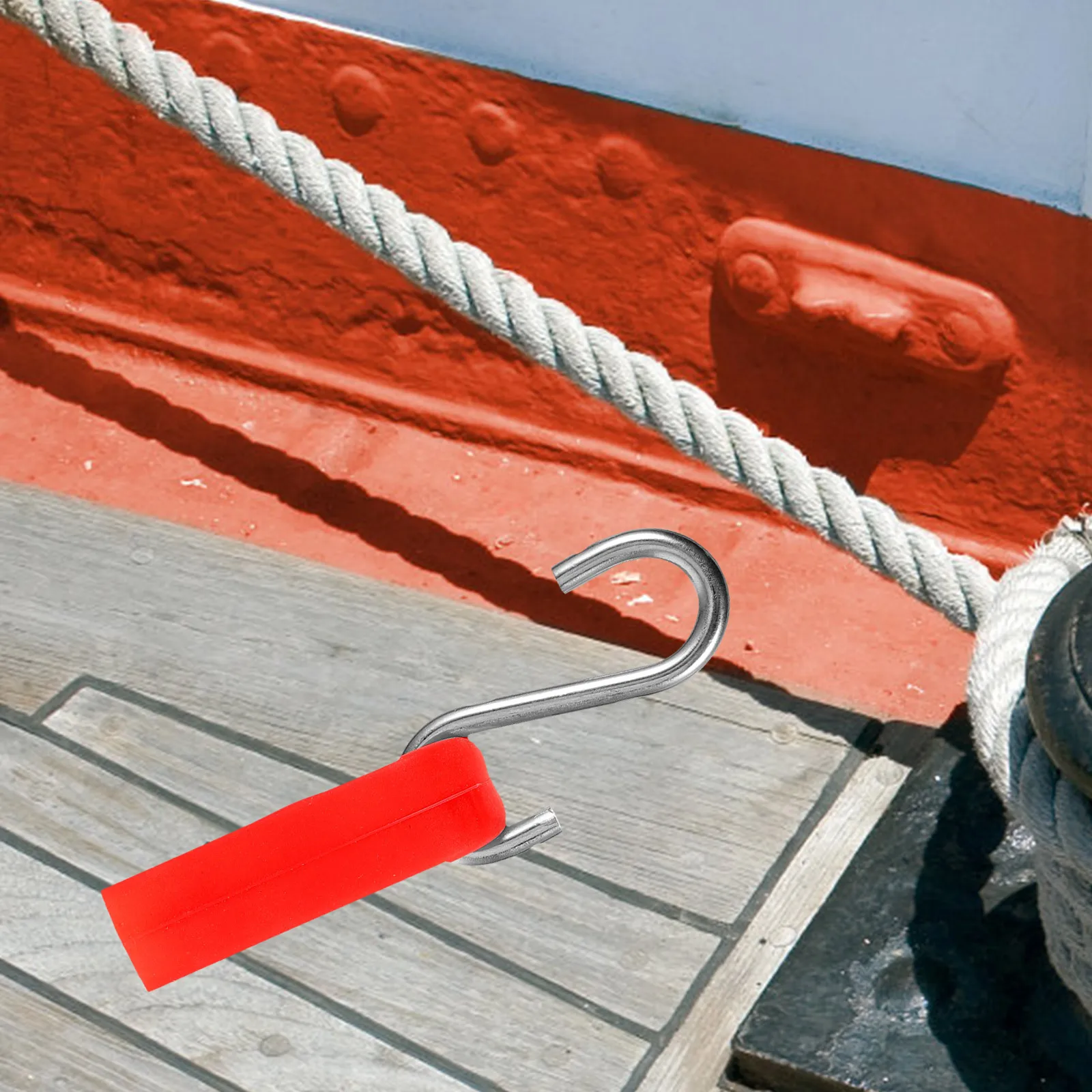 مجموعة واحدة من خطاف عائم لحمام السباحة من الفولاذ المقاوم للصدأ، ملحقات سباحة آمنة ومتينة، لا توجد نتوءات، سطح أملس يدوم طويلاً، هدية مثالية #2